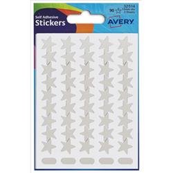 Avery Stickers 32514 Silver 14mm 90 Stars