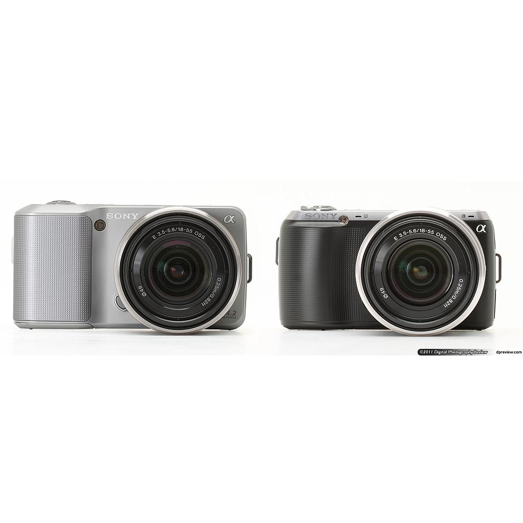 Sony NEX C3 16mp Sony E APS C size with 18 55mm kit lens Silver Color Open Box Faulty Battery